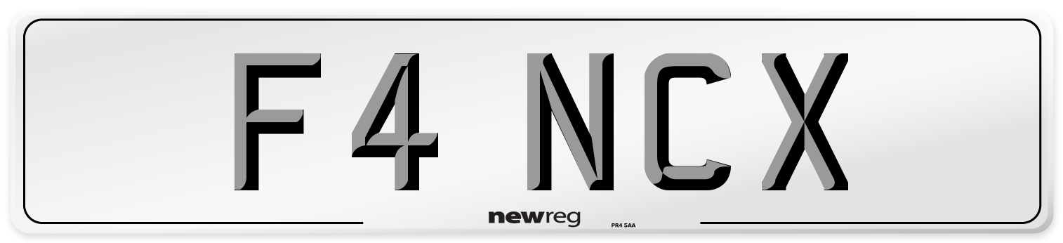 F4 NCX Number Plate from New Reg